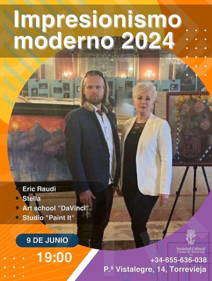 Torrevieja, evento: Inauguración de la exposición Impresionismo moderno 2024', de Eric Raudi, organizada por el Casino