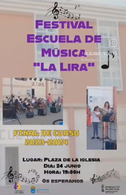 Rojales, evento: Festival de la escuela de la banda de música 'La lira', dentro de los actos de las fiestas patronales en honor a San Pedro Apóstol y de Moros y Cristianos