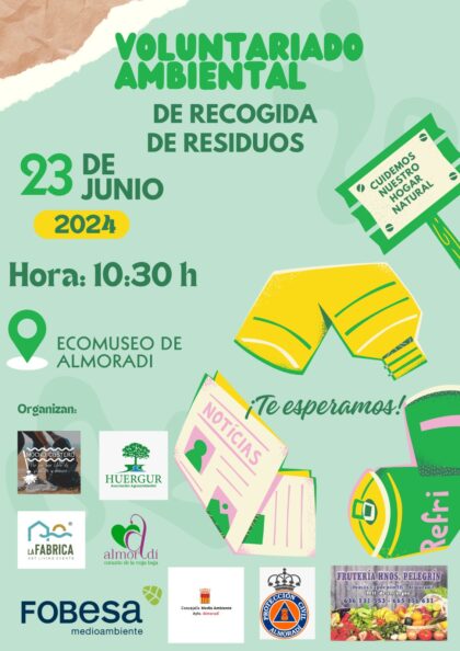 Almoradí, evento: Recogida de residuos por el voluntariado ambiental, organizada por la Concejalía de Medio Ambiente