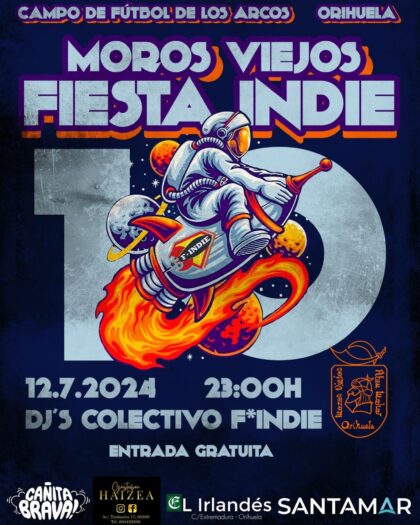 Orihuela, evento: Fiesta hawaiana '¡Hula, hula!' con dj's, por la comparsa Contrabandistas, dentro de los actos de la Fiesta de la Reconquista y de Moros y Cristianos organizados por las comparsas cristianas y moras
