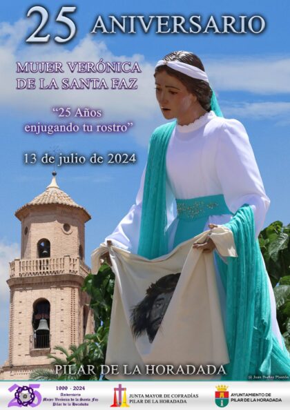 Pilar de la Horadada, evento: Acto conmemorativo del 25º aniversario y presentación de la nueva junta directiva de la cofradía, dentro de los actos del 25º aniversario de la Mujer Verónica de la Santa Faz organizados por la Cofradía Nuestro Padre Jesús Nazareno y Mujer Verónica de la Santa Faz