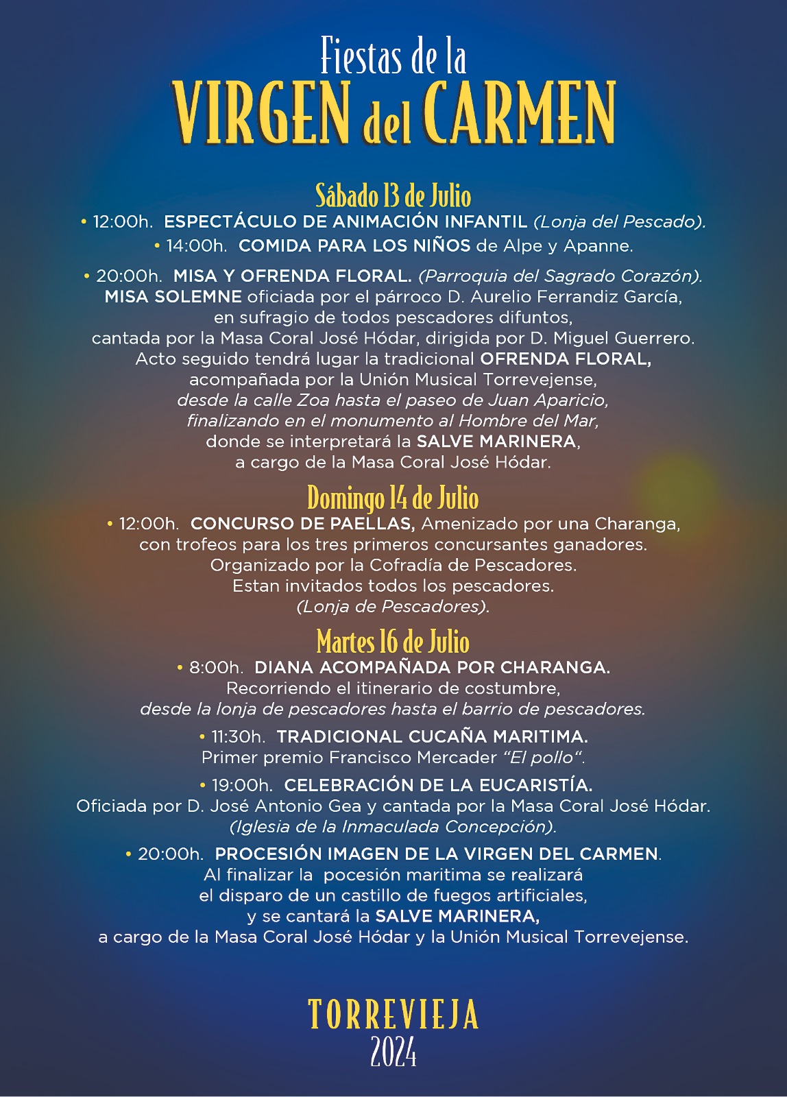 Este sábado comienzan las fiestas de Torrevieja en honor a la Virgen ...
