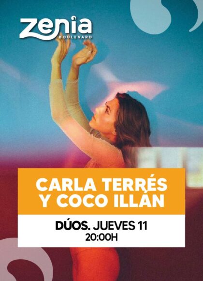 Orihuela Costa, evento cultural: Actuación del dúo musical Carla Terrés y Coco Illán, dentro de los actos de julio y agosto organizados por el Centro Comercial Zenia Boulevard