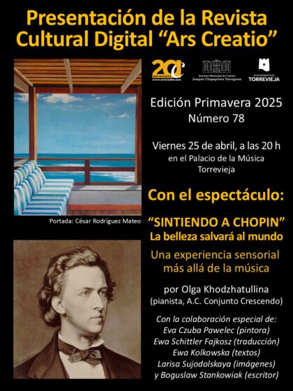 El número de primavera de la revista 'Ars Creatio' se presenta con un concierto de Chopin y pinturas realizadas para la ocasión