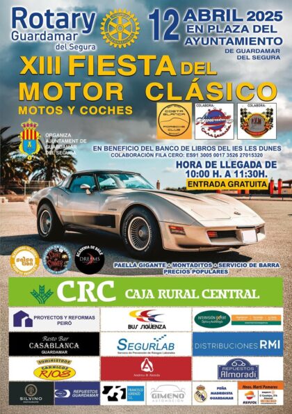 La XIII Fiesta del Motor Clásico se celebrará el próximo sábado 12 de abril en la Plaza del Ayuntamiento