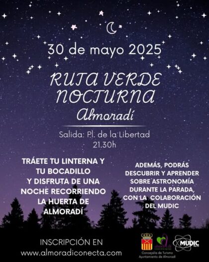 Vuelve la Ruta Nocturna recorriendo la huerta y con observación astronómica el 30 de mayo