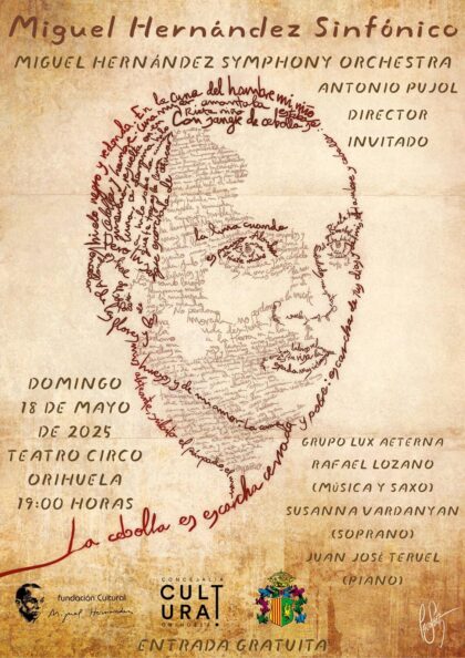 Poesía y música se fusionan en el concierto 'Miguel Hernández Sinfónico' este domingo en el Teatro Circo