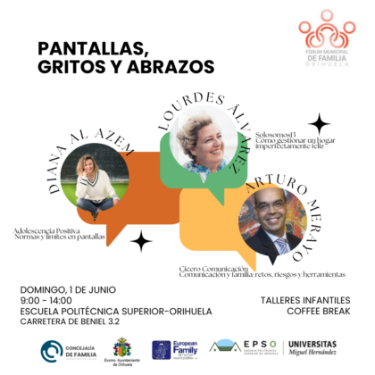 La Concejalía de Familia celebra el domingo 1 de junio una jornada formativa para mejorar la convivencia en el hogar