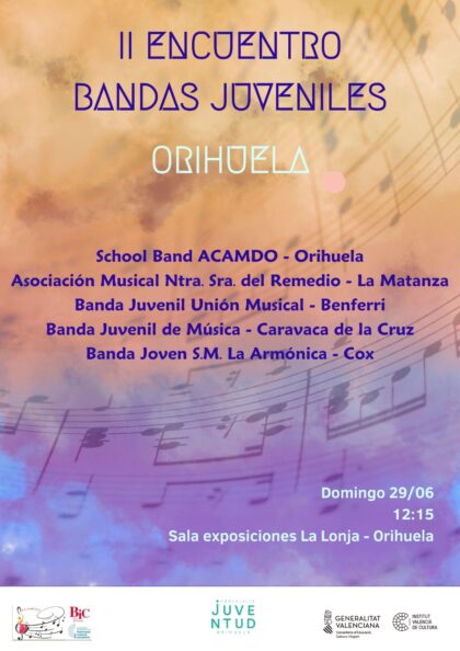 Jóvenes músicos de la Vega Baja se reúnen este domingo en La Lonja en el II Encuentro de Bandas