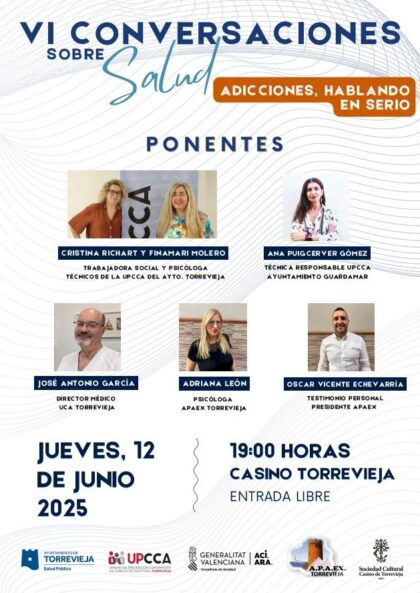 Este jueves se celebra la VI Edición de Conversaciones sobre Salud: 'Adicciones, hablando en serio'