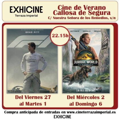 Callosa de Segura, evento cultural: Sesión de cine de estreno con la película estadounidense 'Jurassic World: El renacer' (2025), con Scarlett Johansson, dentro del 'Cine de verano' organizado por la Concejalía de Cultura