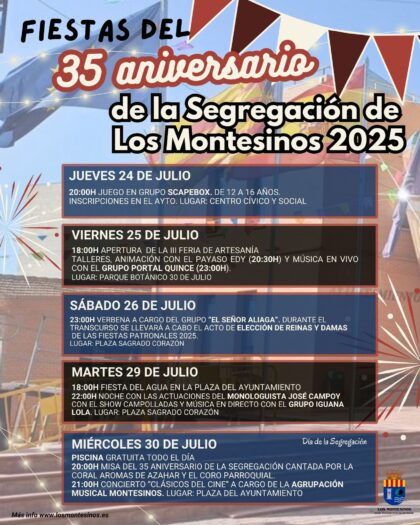Los Montesinos conmemorará el 35º aniversario de su segregación del 24 al 30 de julio