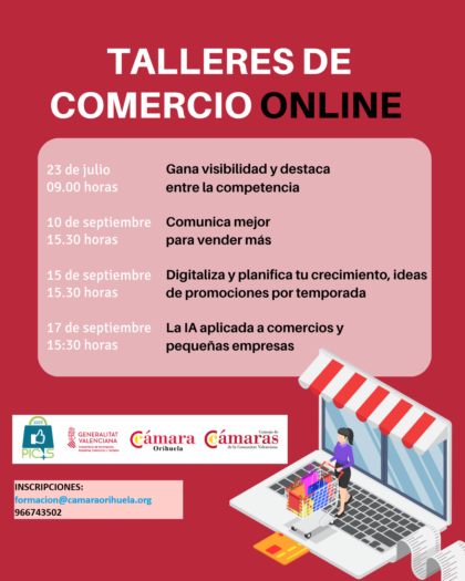 Orihuela, evento 'on line': Inscripción al taller gratuito 'Gana visivilidad y destaca entre la competencia', organizado por la Cámara de Comercio