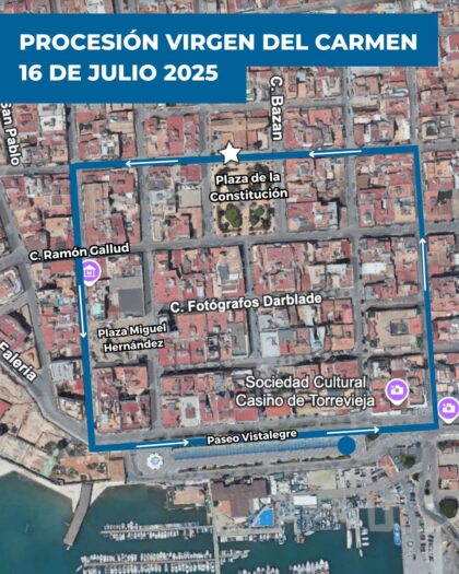 Torrevieja celebra las Fiestas en Honor a la Virgen del Carmen desde este sábado y sin procesión marítima