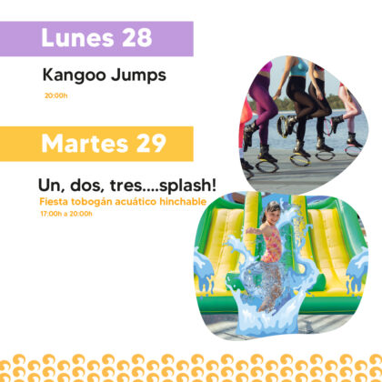 Orihuela Costa, evento: Actividad de toboganes acuáticos hinchables para toda la familia 'Un, dos, tres...splash', dentro de los actos de julio del Centro Comercial Zenia Boulevard