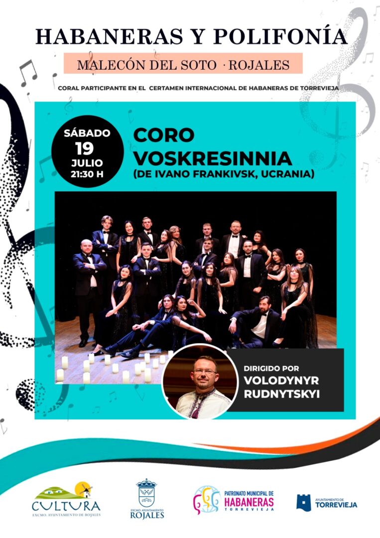 Rojales, evento cultural: Concierto de habaneras y polifonía por el coro Voskresinnia, de Ivano Frankivsk (Ucrania), dirigido por Volodynyr Rudnytskyi, organizado por la Concejalía de Cultura Rojales, evento cultural: Concierto de habaneras y polifonía por el coro Voskresinnia, de Ivano Frankivsk (Ucrania), dirigido por Volodynyr Rudnytskyi, organizado por la Concejalía de Cultura
