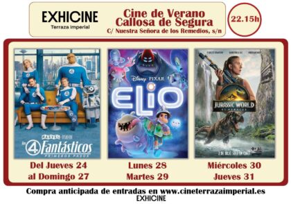 Callosa de Segura, evento cultural: Sesión de cine con la película estadounidense de dibujos animados 'Elio' (2025), dentro del ciclo 'Cine de verano' organizado por la Concejalía de Cultura