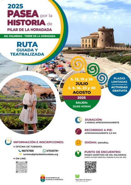 Pilar de la Horadada, evento: Inscripción a las rutas guiadas y teatralizadas gratuitas ‘Pasea por la historia de Pilar de la Horadada’, organizadas por el Ayuntamiento
