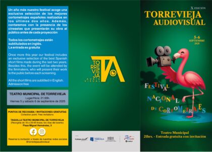 El Teatro Municipal acogerá la X edición del Festival Nacional de Cortometrajes 'Torrevieja Audiovisual' el primer fin de semana de septiembre