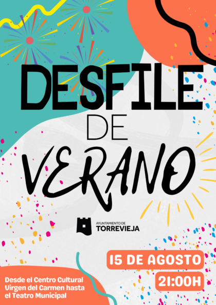 La Reina y Damas de la Sal, y el carnaval de Torrevieja serán los protagonistas del desfile de verano el viernes 15 de agosto
