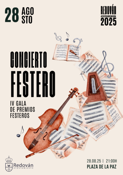Redován, evento cultural: SUSPENDIDO Concierto festero de la Unión Musical de Redován y IV gala de entrega de los premios festeros, dentro de los actos de las fiestas patronales en honor a la Virgen de la Salud y San Miguel