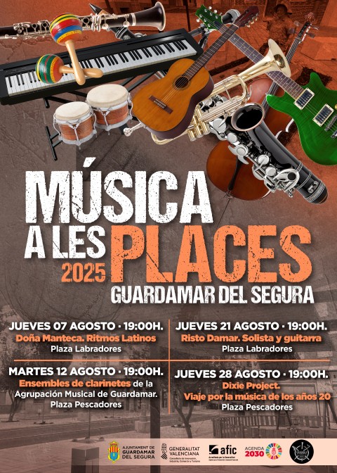Guardamar del Segura, evento cultural: Concierto del Ensemble de clarinetes de la Agrupación Musical de Guardamar en el ciclo ‘Música a les places’, dentro de la agenda municipal de agosto del Ayuntamiento Guardamar del Segura, evento cultural: Concierto del Ensemble de clarinetes de la Agrupación Musical de Guardamar en el ciclo ‘Música a les places’, dentro de la agenda municipal de agosto del Ayuntamiento