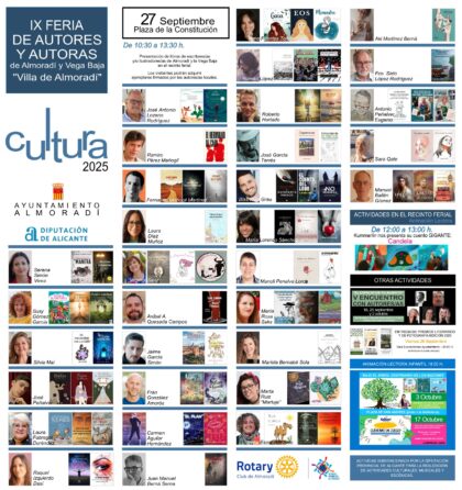 La IX Feria de Autores de Almoradí reúne este sábado a más de 30 escritores con actividades de animación lectora