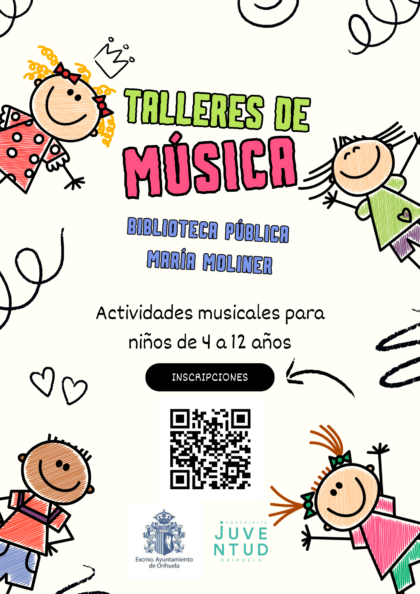 Juventud Orihuela acerca la música a los niños con talleres creativos en la Biblioteca 'Maria Moliner'