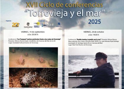 Torrevieja, evento: Conferencia 'Los 'bosques' marinos profundos frente a las costas de Torrevieja', por el catedrático de Ciencias del Mar de la Universidad de Alicante (UA), Alfonso Ramos, dentro del XVII ciclo de conferencias 'Torrevieja y el mar' de la asociación cultural 'Ars Creatio'