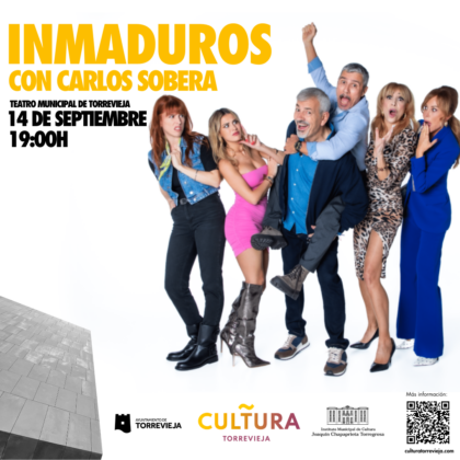 Torrevieja, evento cultural: Representación de la obra cómica 'Inmaduros', protagonizada por Carlos Sobera y Lara Dibildos, dentro de la programación cultural para el tercer cuatrimestre organizada por la Concejalía de Cultura