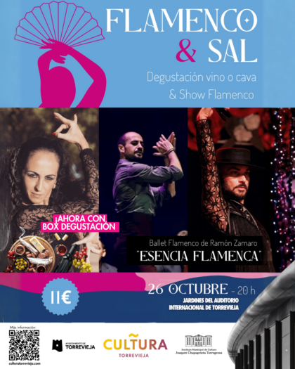Torrevieja, evento cultural: Séptima edición del ciclo 'Flamenco & Sal' con degustación de vino o cava y espectáculo flamenco 'Esencia flamenca', por el ballet de flamenco de Ramón Zamaro, dentro de la programación cultural para el tercer cuatrimestre organizada por la Concejalía de Cultura Torrevieja, evento cultural: Séptima edición del ciclo 'Flamenco & Sal' con degustación de vino o cava y espectáculo flamenco 'Esencia flamenca', por el ballet de flamenco de Ramón Zamaro, dentro de la programación cultural para el tercer cuatrimestre organizada por la Concejalía de Cultura