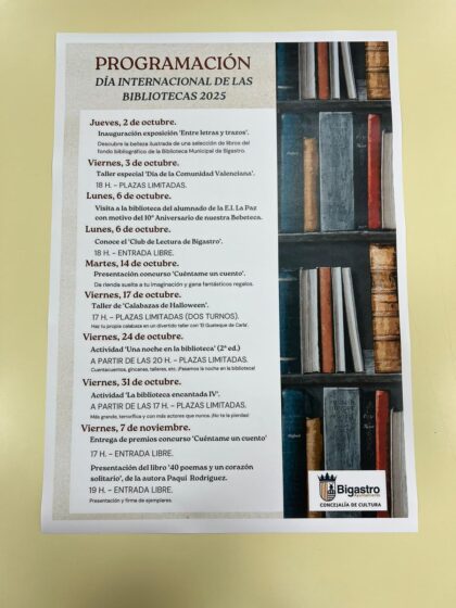 Bigastro, evento: Taller 'Calabazas de Halloween' para crear y decorar la propia calabaza de cada uno con 'El guateque de Carla', dentro de las actividades de octubre de la Biblioteca Municipal por la Concejalía de Cultura