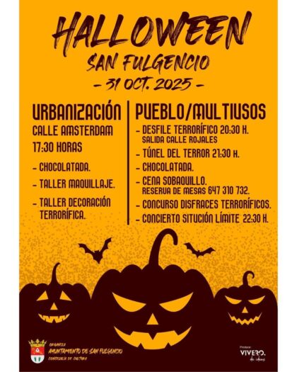 Urbanización de San Fulgencio, evento: Actividades de 'Halloween', como talleres de maquillaje y de decoración terrorífico y chocolatada, dentro de los actos de la fiesta de ‘Halloween 2025’ de la Concejalía de Cultura
