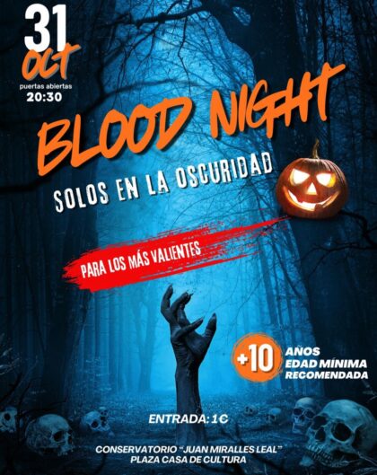 Catral, evento: Espectáculo terrorífico 'Blood night. Pasaje del terror' ('Solos en la oscuridad'), dentro de los actos de la fiesta de 'Halloween' de la Concejalía de Juventud