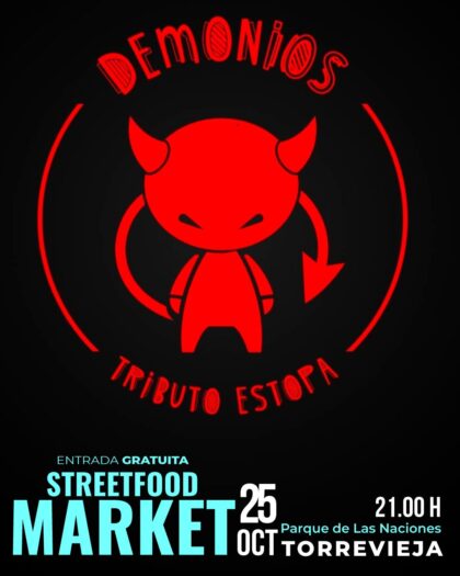 Torrevieja, evento cultural: Actuación en directo del grupo 'Demonios', tributo al dúo 'Estopa', dentro del V 'Street food market' organizado por la Concejalía de Comercio