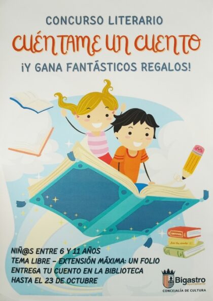 Bigastro, evento: Presentación del concurso 'Cuéntame un cuento' con regalos para niños de entre 6 y 11 años, dentro de las actividades de octubre de la Biblioteca Municipal por la Concejalía de Cultura