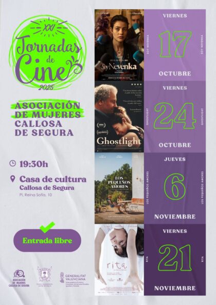 Callosa de Segura, evento cultural: Sesión de cine con la película española 'Soy Nevenka' (2024), de Icíar Bollaín, dentro de las XXI Jornadas de Cine de la Asociación de Mujeres de la localidad