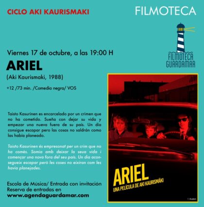 Guardamar del Segura, evento cultural: Sesión de cine con la película finlandesa 'Ariel' (1988, VOS), de Aki Kaurismaki, en el ciclo 'Filmoteca', dentro de la agenda municipal de octubre del Ayuntamiento Guardamar del Segura, evento cultural: Sesión de cine con la película finlandesa 'Ariel' (1988, VOS), de Aki Kaurismaki, en el ciclo 'Filmoteca', dentro de la agenda municipal de octubre del Ayuntamiento