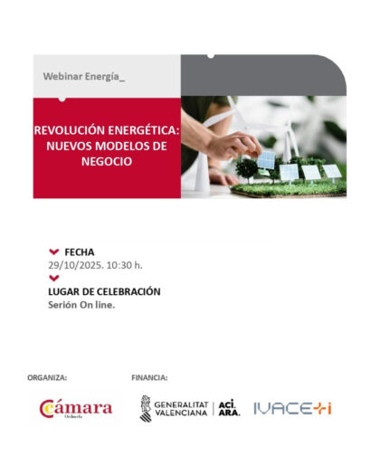 Orihuela, evento 'on line': Inscripción al 'webinar' gratuito 'Revolución energética: Nuevos modelos de negocio', por el responsable de la oficina de la energía de Cámara Orihuela, José Luis Bernal, organizada por la Cámara de Comercio