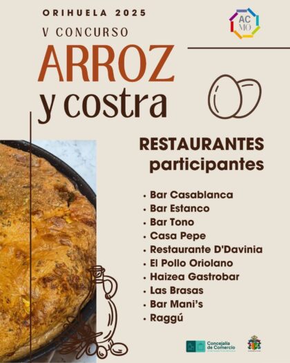 La Asociación de Comerciantes del Municipio de Orihuela celebra la quinta edición del Concurso de Arroz y Costra