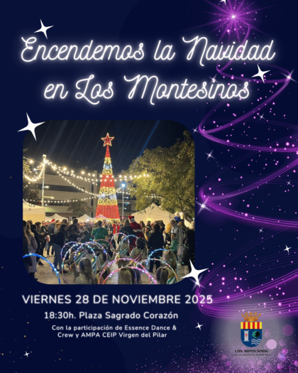 Los Montesinos dará la bienvenida a la Navidad con el encendido oficial de la iluminación navideña este viernes 28