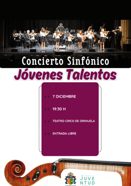 Orihuela impulsa el talento musical local con el concierto 'Jóvenes Talentos' el sábado 8 de diciembre en el Teatro Circo Orihuela impulsa el talento musical local con el concierto 'Jóvenes Talentos' el sábado 8 de diciembre en el Teatro Circo