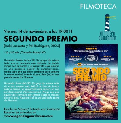 Guardamar del Segura, evento cultural: Sesión de cine con la película española-francesa 'Segundo premio' (2024) en el ciclo 'Filmoteca', dentro de la agenda municipal de noviembre del Ayuntamiento