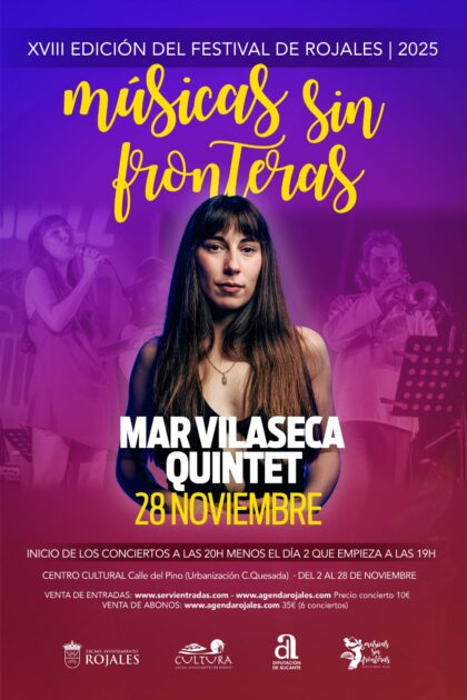 Ciudad Quesada de Rojales, evento cultural: Concierto de 'Mar Vilaseca Quintet' en el XVIII 'Músicas sin fronteras', dentro de los actos del último trimestre del año de la Concejalía de Cultura