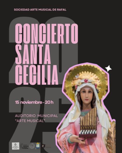 Rafal, evento cultural: Concierto de Santa Cecilia por la Sociedad 'Arte Musical' de Rafal en honor a la patrona de los músicos, organizado por el Ayuntamiento