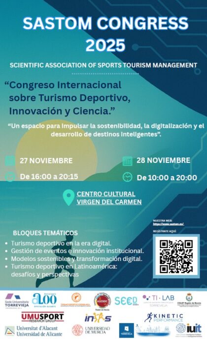 Torrevieja, evento: Congreso Internacional sobre Turismo Deportivo, Innovación y Ciencia (SASTOM CONGRESS), organizado por la sede universitaria de la Universidad de Alicante en Torrevieja