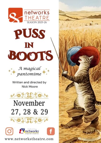 Orihuela, evento cultural: Representación en inglés de la obra 'Puss in boots', por 'Networks Theatre' y escrita y dirigida por Nick Moore, organizada por 'Networks English Studies'