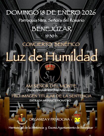 Benejúzar acoge el concierto ‘Luz de Humildad’ a beneficio de la imagen titular de la Hermandad de la Sentencia