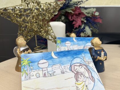 La tarjeta de Salomé Giraldo felicita la Navidad en la Hermandad de ‘El Prendimiento’ de Orihuela