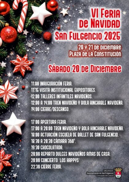 San Fulgencio, evento cultural: Concierto del grupo 'Los happys', dentro de los actos de la VI Feria de Navidad organizados por el Ayuntamiento